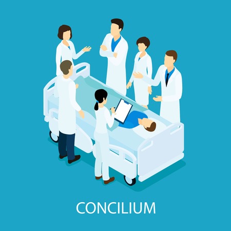 Medical Meeting Isometric Conceptのイラスト素材