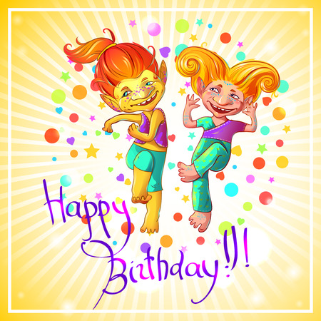 Cartoon Festive Congratulatory Templateのイラスト素材