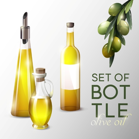 Realistic Olive Oil Templateのイラスト素材