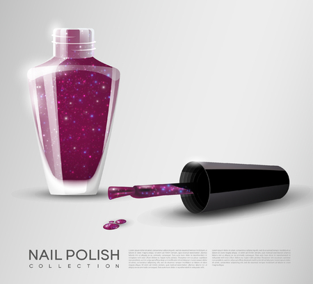Realistic Nail Polish Templateのイラスト素材