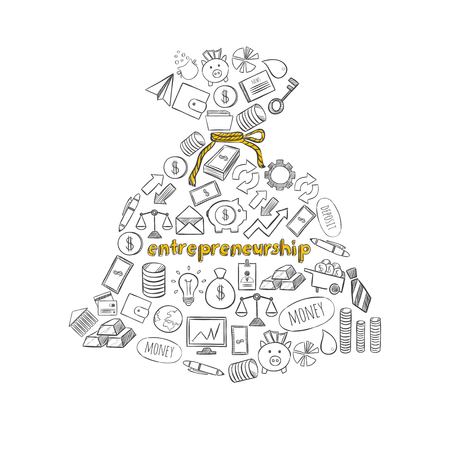Sketch Business Economic Compositionのイラスト素材