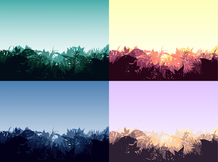 Light Jungle Landscapes Collectionのイラスト素材