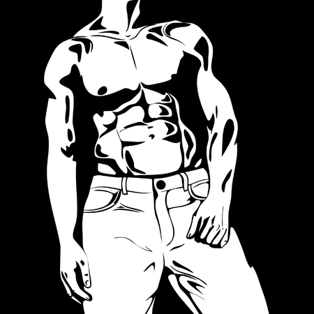 Graphic Beautiful Strong Guy Conceptのイラスト素材