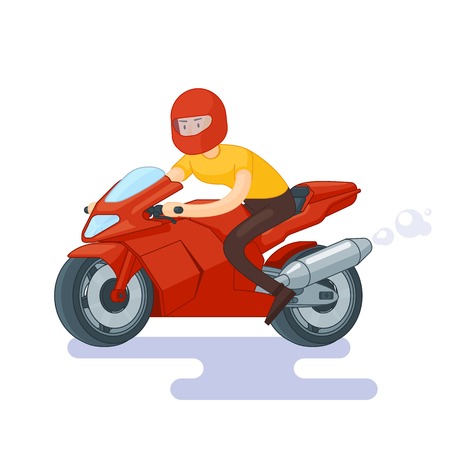 Flat Red Sport Bike Conceptのイラスト素材