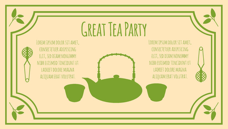 Tea Party Invitation Card Templateのイラスト素材