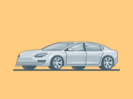 Modern Electric Sedan Car Conceptのイラスト素材