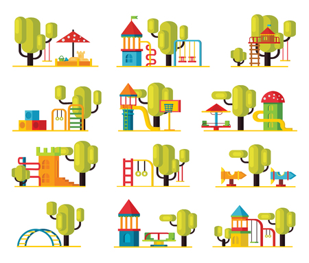 Colorful Playground Elements Collectionのイラスト素材