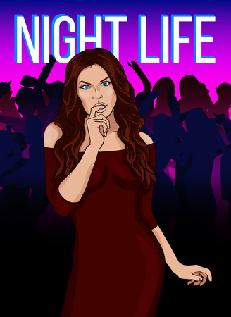 Cartoon Night Party Templateのイラスト素材