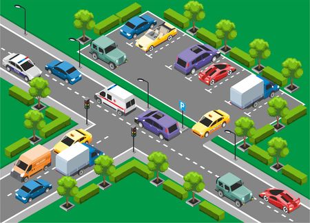 Isometric Urban Traffic Templateのイラスト素材