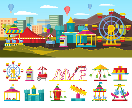 Urban Amusement Park Conceptのイラスト素材
