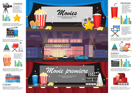 Cinematography Infographic Horizontal Bannersのイラスト素材