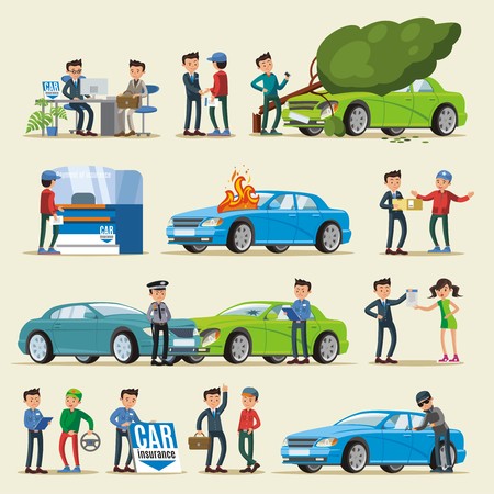 Car Insurance Characters Setのイラスト素材