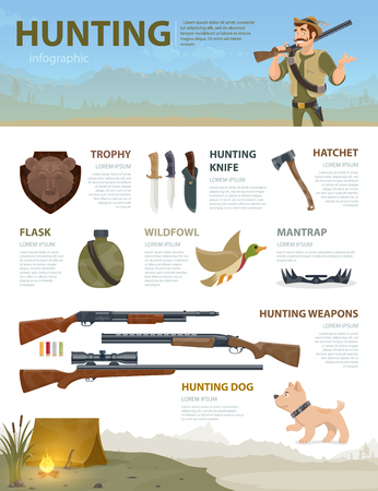 Colorful Hunting Infographic Conceptのイラスト素材