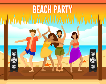 Colorful Beach Party Templateのイラスト素材