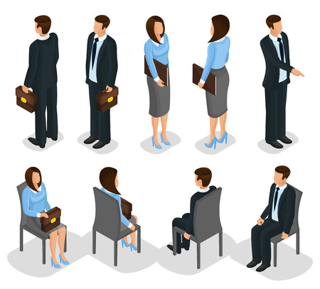 Isometric Business People Setのイラスト素材