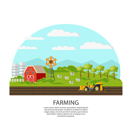 Agriculture And Farming Conceptのイラスト素材
