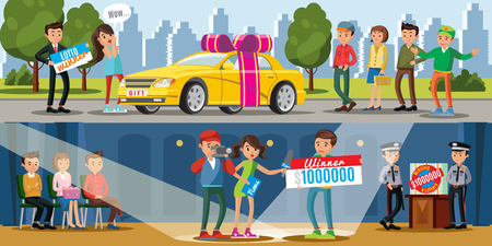 Lottery Winners Horizontal Bannersのイラスト素材