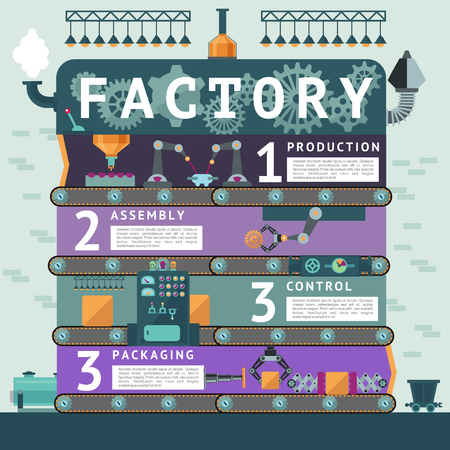 Industrial Factory Infographic Conceptのイラスト素材