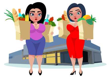 Cartoon Fat Women Conceptのイラスト素材