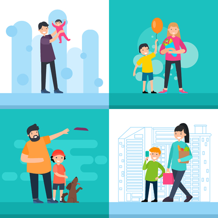 Colorful Happy People Square Conceptのイラスト素材