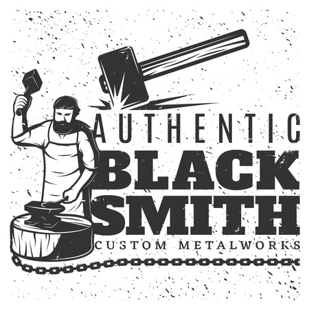 Monochrome Vintage Blacksmith Templateのイラスト素材