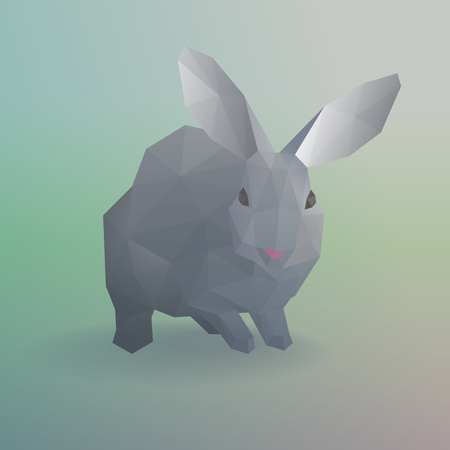 Geometric Gray Rabbit Or Bunny Conceptのイラスト素材