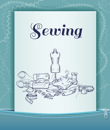 Light Tailoring Card Template vector illustration.のイラスト素材