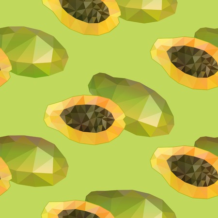 Geometric Polygonal Exotic Food Seamless Patternのイラスト素材