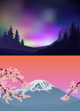 Colorful Nature Landscape Templatesのイラスト素材