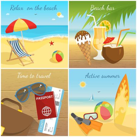 Colorful Summer Vacation Conceptのイラスト素材