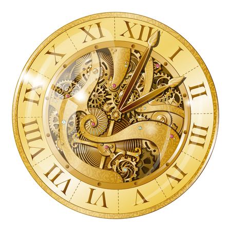 Vintage Golden Watch Illustration.のイラスト素材