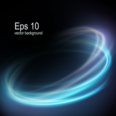 Abstract futuristic geometric digital template with blue neon blurred light circles on dark background vector illustration.のイラスト素材