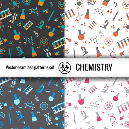 Chemistry Doodle Patterns Setのイラスト素材