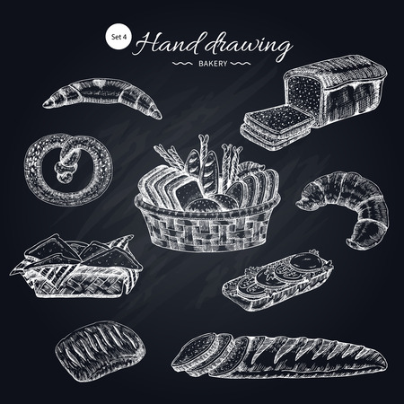 Flour Products Hand Drawn Collectionのイラスト素材