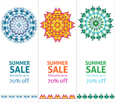 Bright Summer Sale Advertising Vertical Bannersのイラスト素材