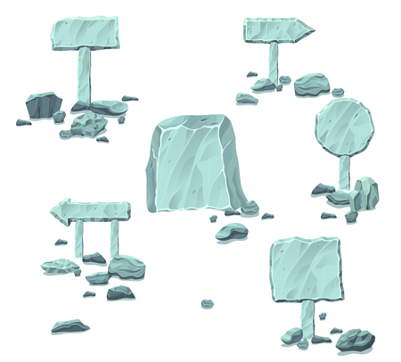 Blank Stone Pointers And Signboards Collectionのイラスト素材
