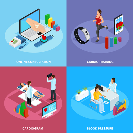 Isometric Digital Medical Treatment Conceptのイラスト素材