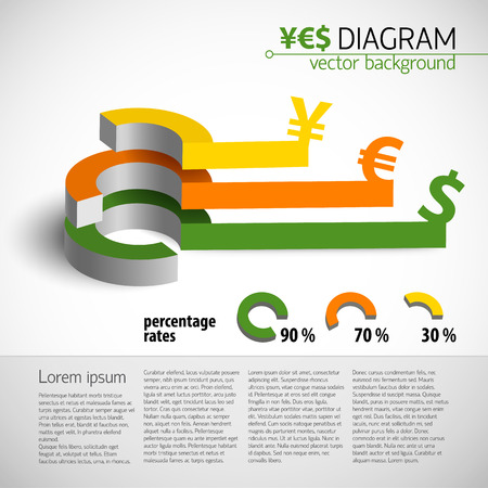 Foreign Currency Diagram Infographicのイラスト素材