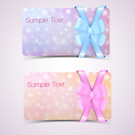 Set of gift cards with bow.のイラスト素材