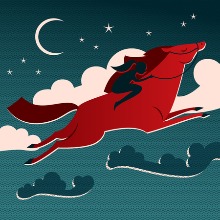 Wild Horse Compositionのイラスト素材