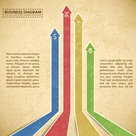 Business Diagram Template With Arrowsのイラスト素材