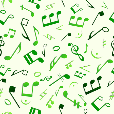 Green Music Seamless Patternのイラスト素材