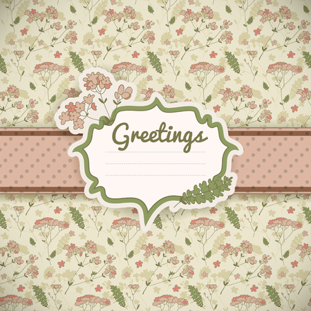Vintage flowers cardのイラスト素材