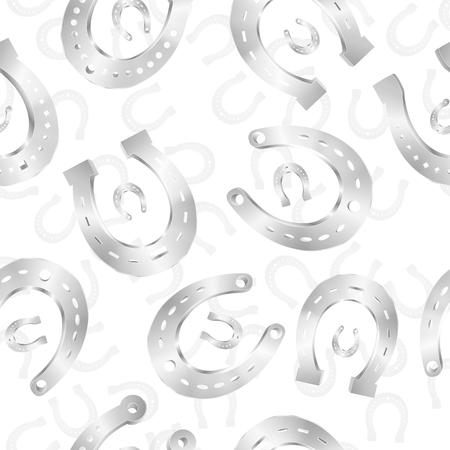 Silver horseshoes light seamless pattern vector Illustrationのイラスト素材