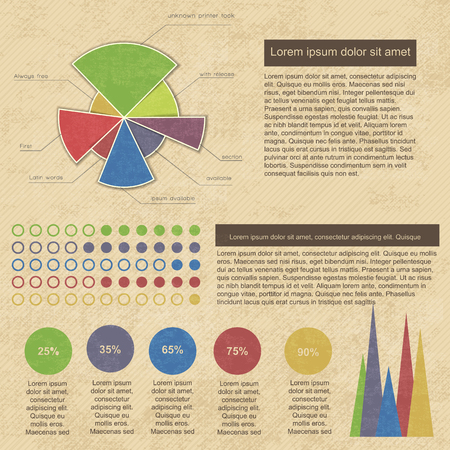 Vintage infographics setのイラスト素材