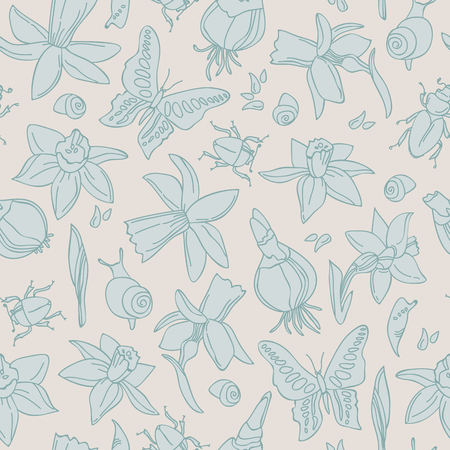 Flowers seamless patternのイラスト素材