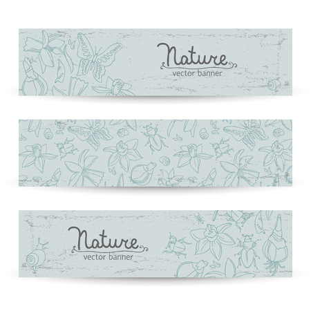 Three Nature Banner Setのイラスト素材