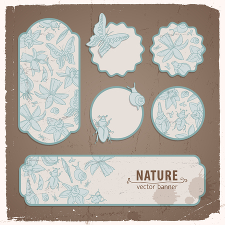 Isolated Flowers Banner Setのイラスト素材