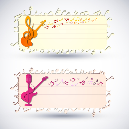 Two Colorful Music Banner Setのイラスト素材