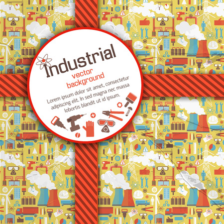 Round Placard On Industrial Backgroundのイラスト素材